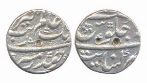 Aurangzeb, Silver ½ Rupee, 5.54g, Khambayat Mint. Very Fine, Rare.