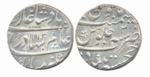 Shah Alam Bahadur, Silver Rupee, 11.47g, Khujista Bunyad Mint, AH 1120/2. Broad flan, Nice