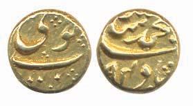 Guti, Gold Pagoda, 2.6g, in the name of Muhammad Shah. Very Fine+, Rare.