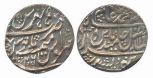 Mahadji Scindia, Silver Rupee, 11.13g, Hathras Mint, AH 119X/26. Good Very Fine, Scarce.