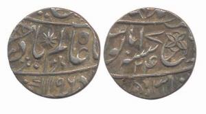 Muhammadabad Banaras Mint, Silver ½ Rupee, 5.54g, in the name of Shah Alam II, 1196/17/24 