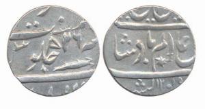 Allahabad, Silver Rupee, in the name of Shah Alam II, AH 1201/26, flag mark above Jim of J