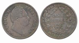 William IV, Rupee, 1840, Mule. Good Fine, Very Rare.