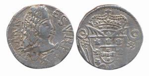 Silver Rupee, D. Joao V, 11.88g, date XX48. Double struck. About Very Fine for the type, V