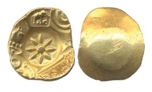 Yadavas of Devagiri, Mahadeva, Gold, Padma Tanka, a deep punch of a Padma in the centre, t