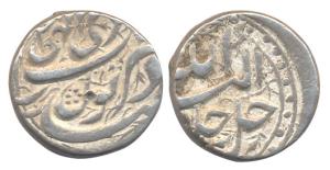 Akbar, Silver, Rupee, Dewal Bunder Mint, Allahu Akbar type, Ilahi Di Month. One test mark,