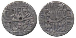 Murad Baksh, Silver, Rupee, Surat Mint, Square-area, (KM 272.3). Test mark, Fine+, Scarce.