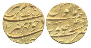Aurangzeb, Gold, Mohur, Burhanpur Mint, AH 1115/47. Extremely Fine.