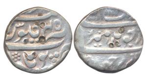Aurangzeb, Silver, Rupee, (Ponmalai) Poonamallee Mint, AH 1111/45. Complete mint name on r