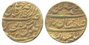 Muhammad Shah, Gold, Mohur, Shahjahanabad Mint, AH 1152/22, Sahib Qiran type, probably a S