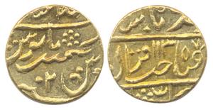 Baija Bai, Lashkar Mint, Gold, Mohur, in the name of Muhammad Shah, Shahjahanabad Mint nam