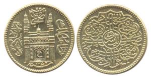 Mir Usman Ali Khan, Gold, Ashrafi, AH 1354/25 (KM 57A). About Extremely Fine, Very Rare.