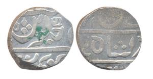Silver, Rupee, in the name of Shah Ali Gauhar, Muhiabad Poona Mint but produced locally wi