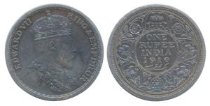 Edward VII, Silver, Pattern Rupee, 1910, Calcutta Mint, crowned and robed bust on obverse 