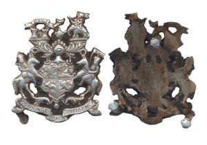 Coat of Arms of Kutch State, Silver, early 20th century. The badge seems to have been extr