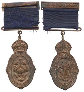 Kaiser-i-Hind Medal, Bronze, George VI, initials in an oval, surmounted by a crown on obv;