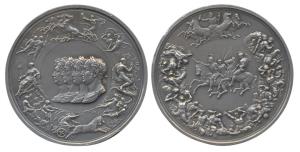 Battle of Waterloo Medal, 1815, Silver, a reduced size striking of Pistrucci's original by