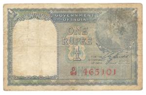 George VI, Rupee 1, signed C. E. Jones, serial number in red, (Jhun #1.1D). About Very Fin