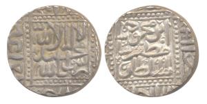 Muzaffar Shah III, Silver, 11.43 g, Rupee, Rebellion Issue, similar in style to Akbar Rupe