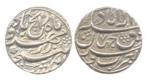 Akbar, Silver, Rupee, Allahabad Mint, the rebellion issue of Jahangir. Broad flan, Very Fi