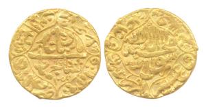 Shah Jahan, Gold, Mohur, Akbarabad Mint, AH 1056/19, quatrefoil type. Broad flan, Very Fin