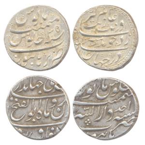 Aurangzeb, Silver, Rupee, Burhanpur Mint; Jahandar Shah, Rupee, Burhanpur Mint. First Abou