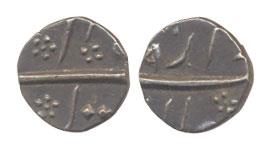 Aurangzeb, Silver, 1/16 Rupee Nisar, Bijapur Mint. Very Fine+, Very Rare.