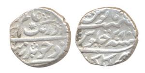Aurangzeb, Silver, ¼ Rupee, Golkonda Mint, RY 28. Fine, Rare.