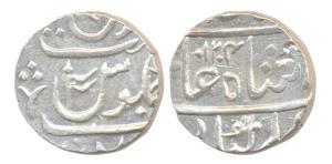 Nasik, Silver, Rupee, in the name of Shah Alam II, flag to right, AH 1204. About UNC, Rare