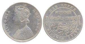 Gangasingh, Silver, Rupee, AD 1892, Bombay Mint, with the name and portrait of Victoria Em