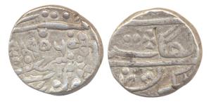 Ram Singh II, Silver, Rupee, with the name of Queen of England, VS 1906 (KM Y6). About Ver