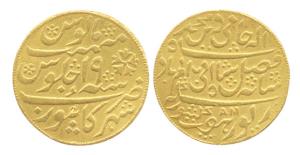 Kanpur Token, Gold, 5.77 g, ½ Mohur, in the name of Shah Alam II, Shahar Kanpur Mint, obli