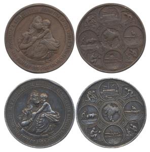 Indian National Congress Medals, Silver & Copper, a mother hugging her child in the centre