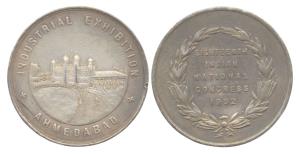 Indian National Congress Medal, Silver, Ahmedabad Industrial Exhibition, 1902, commemorati