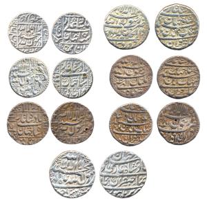 Shah Jahan, Silver (7), Rupee, Agra, Ahmedabad, Akbarabad,Burhanpur, Daulatabad, Multan an