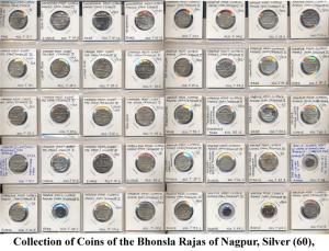 Collection of Coins of the Bhonsla Rajas of Nagpur, Silver (60),Rupees (56), ½ Rupee, ¼ Ru