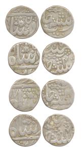 Silver (4), Rupee, Khujista Bunyad Mint, RY 4. About Very Fine. (4)