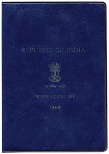 Proof Set, 1969, Mahatma Gandhi Series, set of 9 coins, Bombay Mint. Within original packa