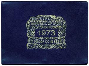 Proof Set, 1973, set of 10 coins, Bombay Mint. Within original packaging. Scarce.