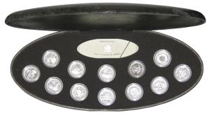Canada, Proof Set of 2000, 12 different Millennium Coins of 25 cents. Within original pack