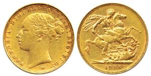United Kingdom, Victoria, Gold, Sovereign (Guinea), 1884. Very Fine.