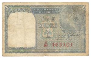 George VI, Rupee 1, signed C. E. Jones, serial number in red, (Jhun #1.1D). About Very Fin