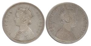 Victoria Empress, Silver, Rupee, obverse brockage. Nice deep and complete lakhi impression