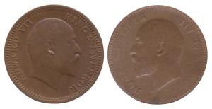 Edward, Copper, ¼ Anna, obverse brockage. Nice deep and complete lakhi impression within d