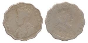 George V, Copper-Nickel, 1 Anna, obverse brockage. Complete lakhi impression, Fine+.