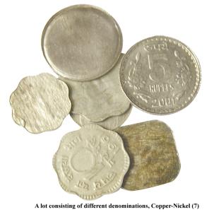 A lot consisting of different denominations, Copper-Nickel (7), all thinner than normal an