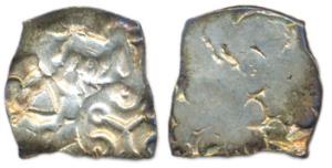 Punch-marked Coins, Vidarbha Janapada, Silver, 0.8 g, ¼ Karshapana, under-type of an earli