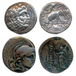 Greeco-Bactrians, Seleucid in the name of Alexander III, Copper,bust of the Emperor on obv