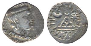 Western Kshatrapas, Chashtana, Silver, Karshapana, As Mahakshatrapa, without Kharoshthi le