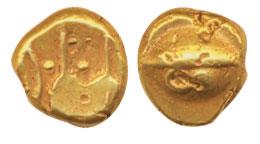 Hudki Pagoda, Gold, 3.3 g, Anonymous issue without initial on obv. About Very Fine, Scarce